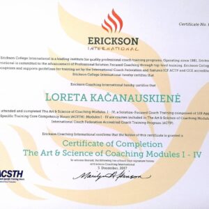 Erickson International sertifikatas