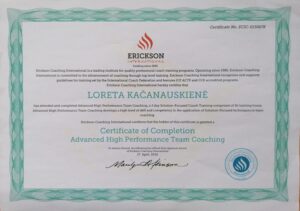 Erickson International sertifikatas